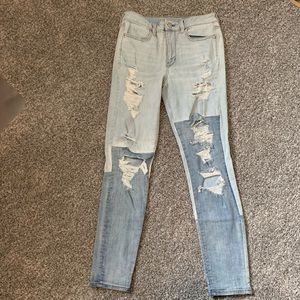 American Eagle SuperStretch X 12L Distressed Jean